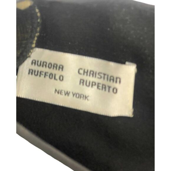 Aurora Ruffolo Christian Ruperto Womens Dress M Crepe Mini Black White Vintage - Picture 3 of 8